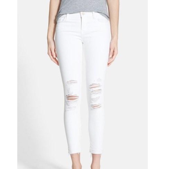 J BRAND Low Rise Cropped Ripped Jeans - Picture 1 of 1